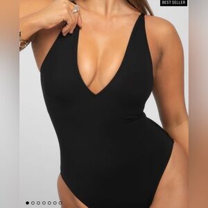 Hot Pink Brazilian Plungey one piece swin